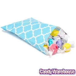 Aqua Blue Casablanca Pattern Candy Bags: 25-Piece Pack 5 Aqua Blue Casablanca Pattern Candy Bags: 25-Piece Pack -Candy Haven Shop aqua blue casablanca pattern candy bags 25 piece pack candy warehouse 2