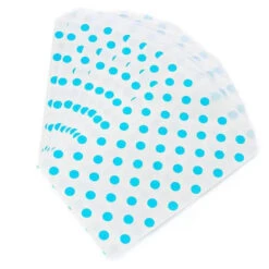 Aqua Blue Polka Dot Candy Bags: 25-Piece Pack