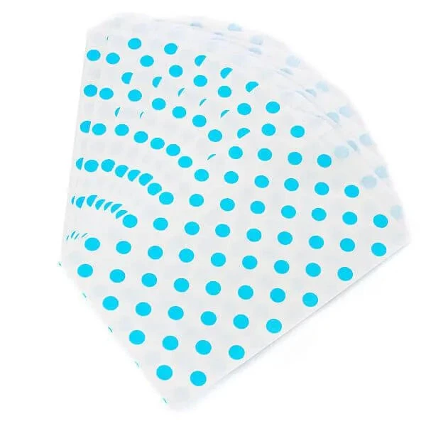 Aqua Blue Polka Dot Candy Bags: 25-Piece Pack 1 Aqua Blue Polka Dot Candy Bags: 25-Piece Pack