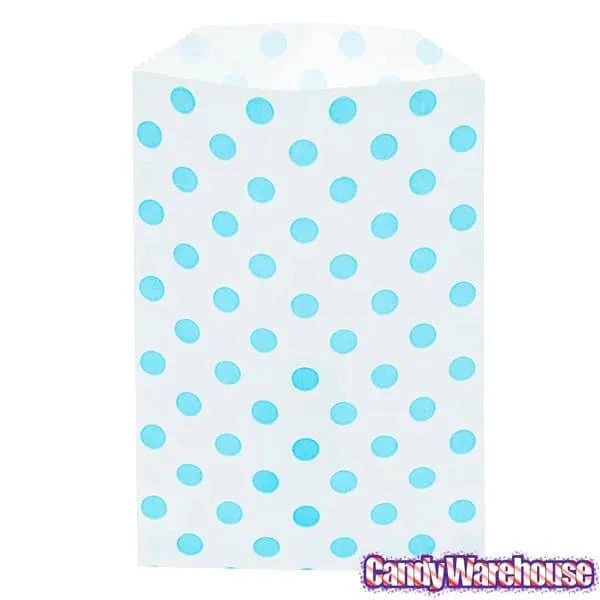 Aqua Blue Polka Dot Candy Bags: 25-Piece Pack 4 Aqua Blue Polka Dot Candy Bags: 25-Piece Pack - Image 4