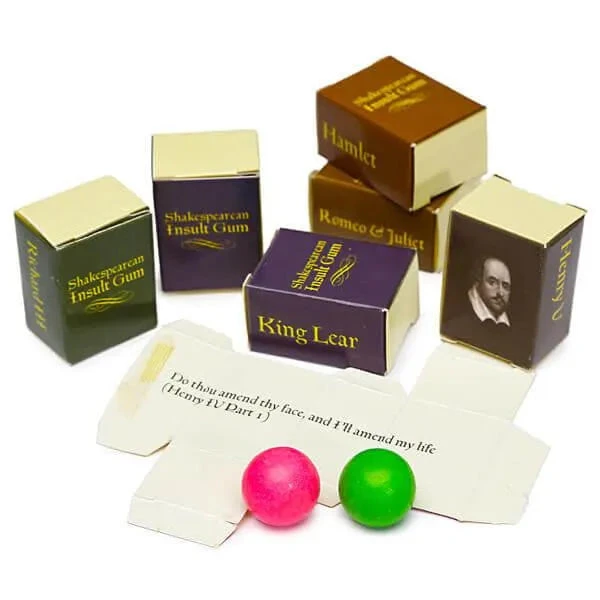 Archie McPhee Shakespearean Insult Gum Packs: 7-Piece Set 1 Archie McPhee Shakespearean Insult Gum Packs: 7-Piece Set