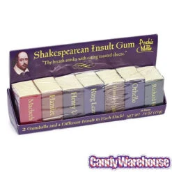 Archie McPhee Shakespearean Insult Gum Packs: 7-Piece Set 7 Archie McPhee Shakespearean Insult Gum Packs: 7-Piece Set -Candy Haven Shop archie mcphee shakespearean insult gum packs 7 piece set candy warehouse 4 6e023b66 3447 47f8 8aa1 04bfb2858596