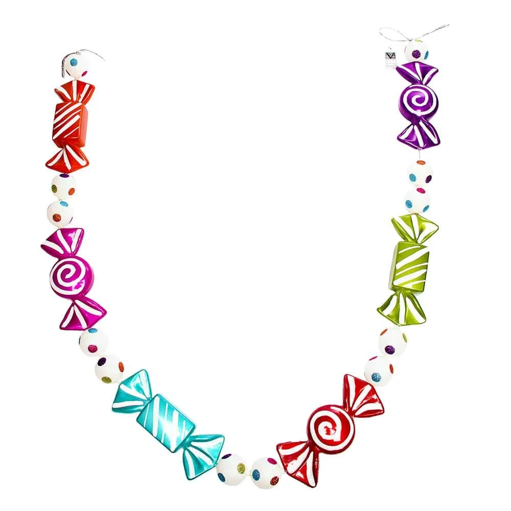 Assorted Swirl Jewel Candy Ornaments 6-Foot Garland 1 Assorted Swirl Jewel Candy Ornaments 6-Foot Garland