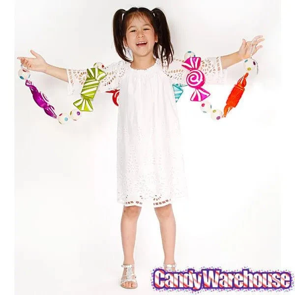 Assorted Swirl Jewel Candy Ornaments 6-Foot Garland 2 Assorted Swirl Jewel Candy Ornaments 6-Foot Garland - Image 2