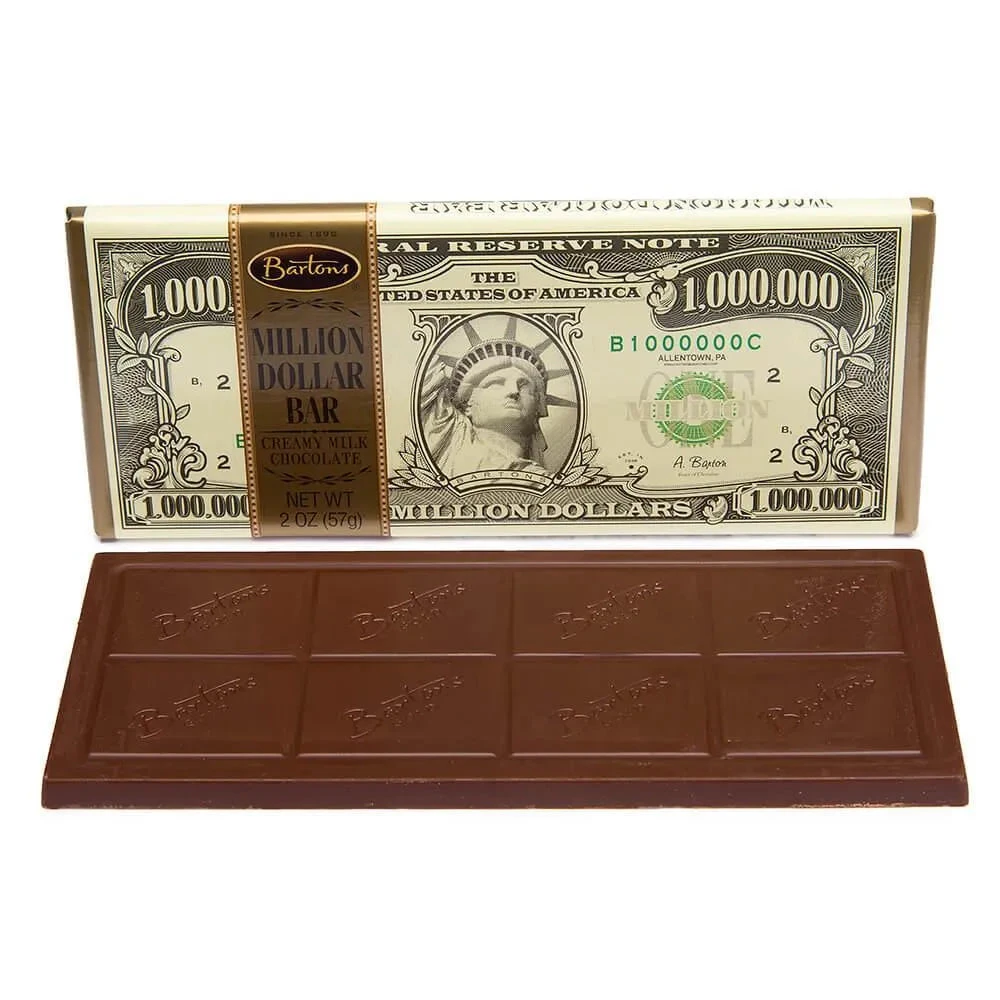 Bartons Million Dollar Milk Chocolate Candy Bars: 12-Piece Box 1 Bartons Million Dollar Milk Chocolate Candy Bars: 12-Piece Box