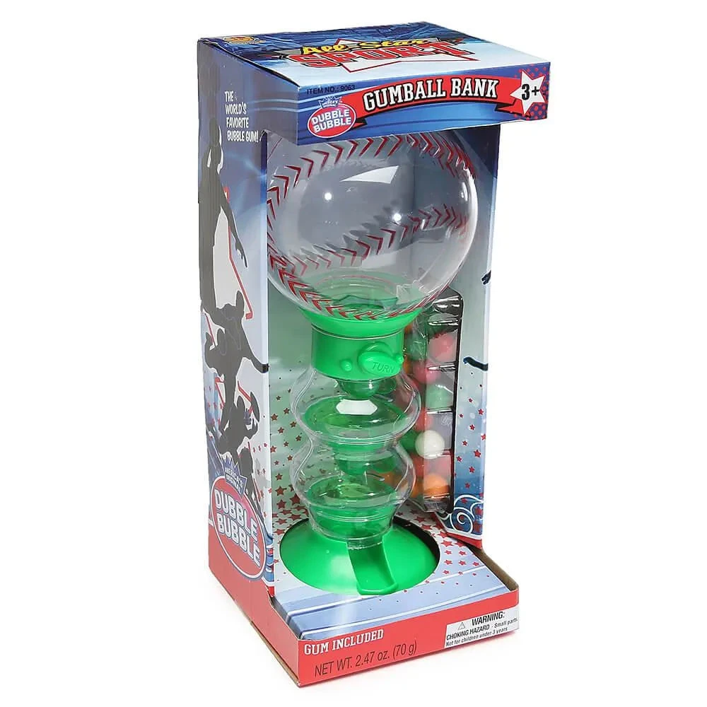Baseball Gumball Machine Bank With Gumballs 1 Baseball Gumball Machine Bank With Gumballs
