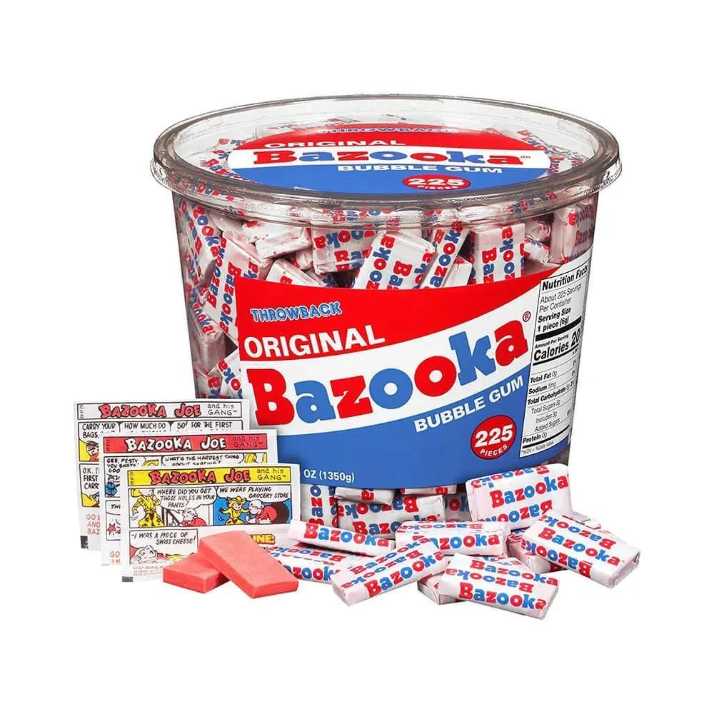 Bazooka Bubble Gum - Original: 225-Piece Tub 2 Bazooka Bubble Gum - Original: 225-Piece Tub - Image 2
