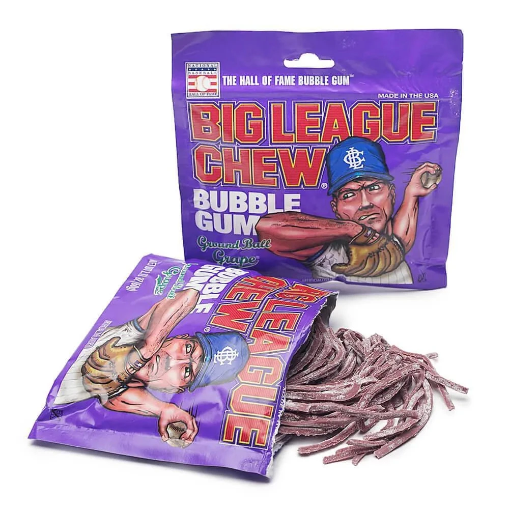 Big League Chew Bubble Gum Packs - Grape: 12-Piece Box 1 Big League Chew Bubble Gum Packs - Grape: 12-Piece Box