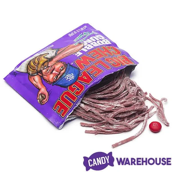 Big League Chew Bubble Gum Packs - Grape: 12-Piece Box 2 Big League Chew Bubble Gum Packs - Grape: 12-Piece Box - Image 2