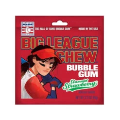 Big League Chew Girl Bubble Gum Packs - Strawberry: 12-Piece Box