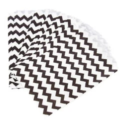 Black Chevron Stripe Candy Bags: 25-Piece Pack
