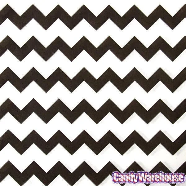 Black Chevron Stripe Candy Bags: 25-Piece Pack 2 Black Chevron Stripe Candy Bags: 25-Piece Pack - Image 2