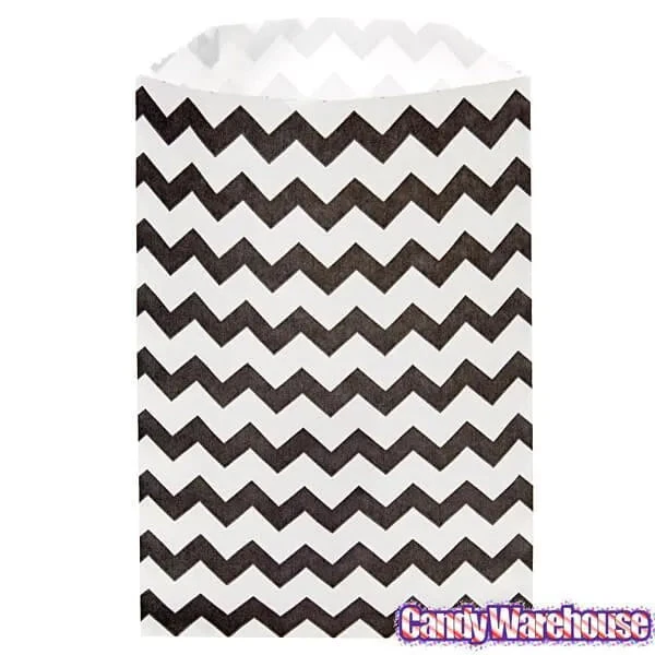 Black Chevron Stripe Candy Bags: 25-Piece Pack 4 Black Chevron Stripe Candy Bags: 25-Piece Pack - Image 4