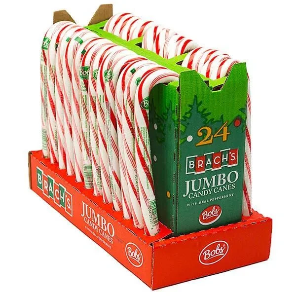 Bobs Sweet Stripes Peppermint Giant Candy Canes: 24-Piece Display 1 Bobs Sweet Stripes Peppermint Giant Candy Canes: 24-Piece Display