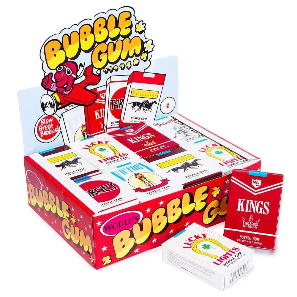 Bubble Gum Candy Cigarettes Packs: 24-Piece Box 1 Bubble Gum Candy Cigarettes Packs: 24-Piece Box