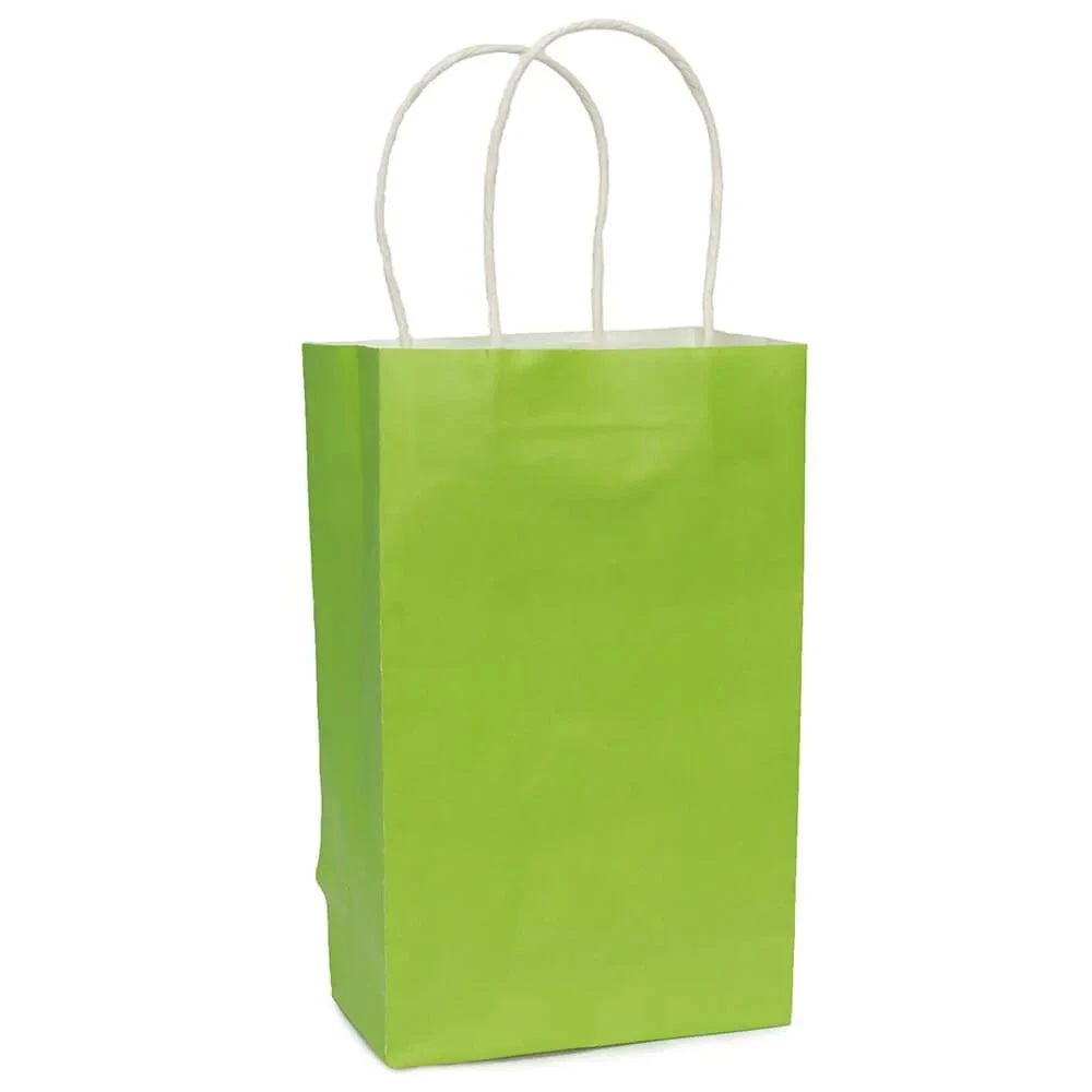 Candy Bags With Handles - Lime Green: 12-Piece Pack 1 Candy Bags With Handles - Lime Green: 12-Piece Pack