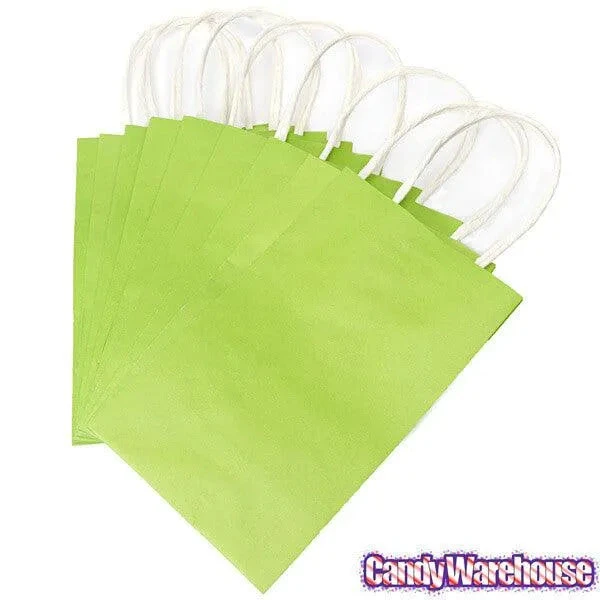 Candy Bags With Handles - Lime Green: 12-Piece Pack 2 Candy Bags With Handles - Lime Green: 12-Piece Pack - Image 2