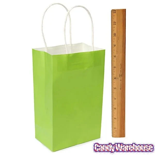 Candy Bags With Handles - Lime Green: 12-Piece Pack 3 Candy Bags With Handles - Lime Green: 12-Piece Pack - Image 3
