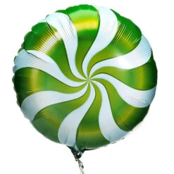 Candy Swirl Foil Balloon - Green: 18-Inch