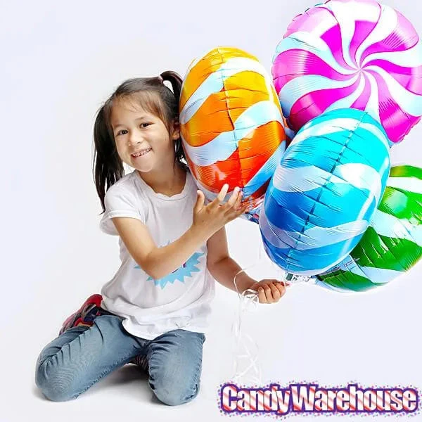 Candy Swirl Foil Balloon - Green: 18-Inch 2 Candy Swirl Foil Balloon - Green: 18-Inch - Image 2