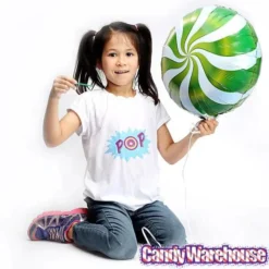 Candy Swirl Foil Balloon - Green: 18-Inch 5 Candy Swirl Foil Balloon - Green: 18-Inch -Candy Haven Shop candy swirl foil balloon green 18 inch candy warehouse 3