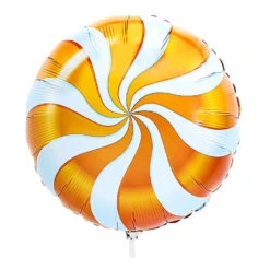 Candy Swirl Foil Balloon - Orange: 18-Inch