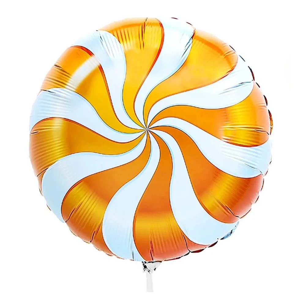 Candy Swirl Foil Balloon - Orange: 18-Inch 1 Candy Swirl Foil Balloon - Orange: 18-Inch