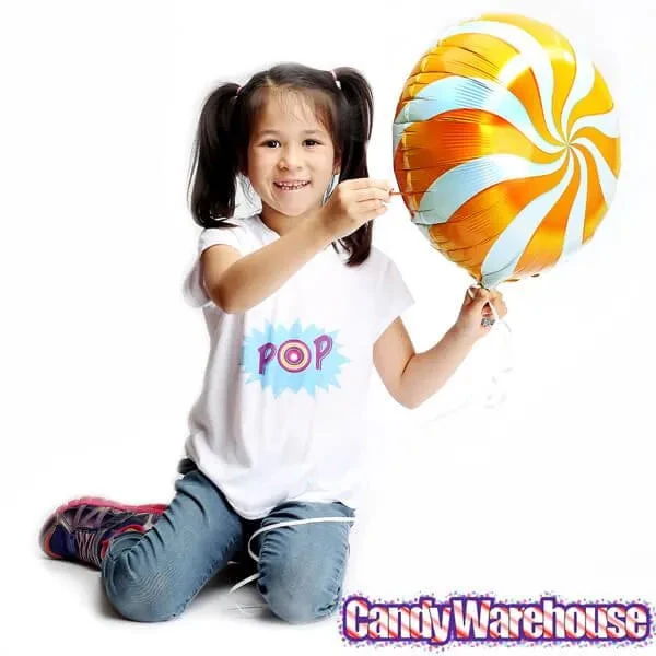 Candy Swirl Foil Balloon - Orange: 18-Inch 3 Candy Swirl Foil Balloon - Orange: 18-Inch - Image 3