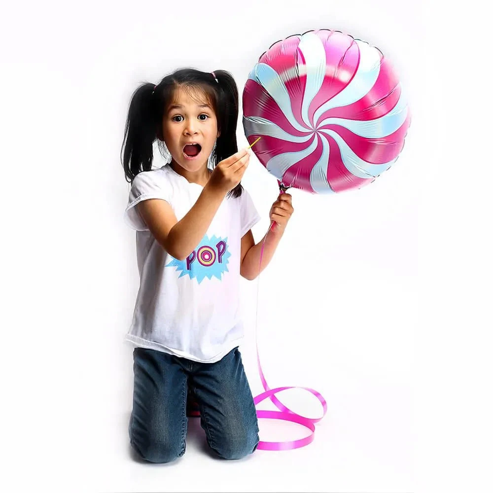 Candy Swirl Foil Balloon - Pink: 18-Inch 1 Candy Swirl Foil Balloon - Pink: 18-Inch
