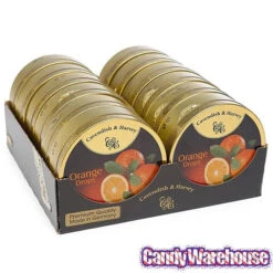 Cavendish & Harvey Hard Candy Drops Tins - Orange: 12-Piece Box 5 Cavendish & Harvey Hard Candy Drops Tins - Orange: 12-Piece Box -Candy Haven Shop cavendish and harvey hard candy drops tins orange 12 piece box candy warehouse 3
