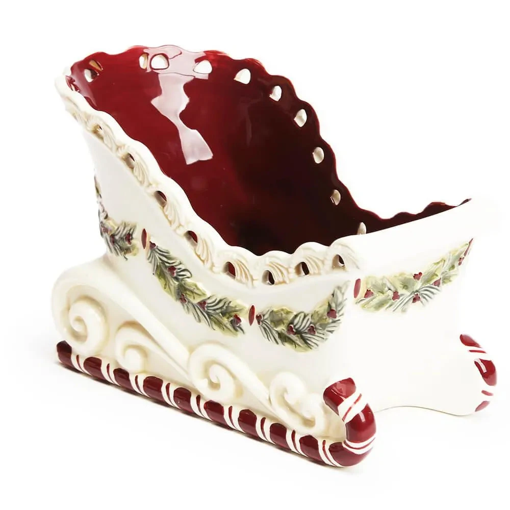 Christmas Sleigh Ceramic Candy Dish 1 Christmas Sleigh Ceramic Candy Dish