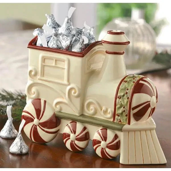 Christmas Train Ceramic Candy Dish 3 Christmas Train Ceramic Candy Dish - Image 3