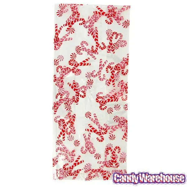 Clear Cello Candy Bags With Candy Canes: 100-Piece Box 2 Clear Cello Candy Bags With Candy Canes: 100-Piece Box - Image 2