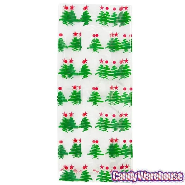 Clear Cello Candy Bags With Christmas Trees: 100-Piece Box 2 Clear Cello Candy Bags With Christmas Trees: 100-Piece Box - Image 2
