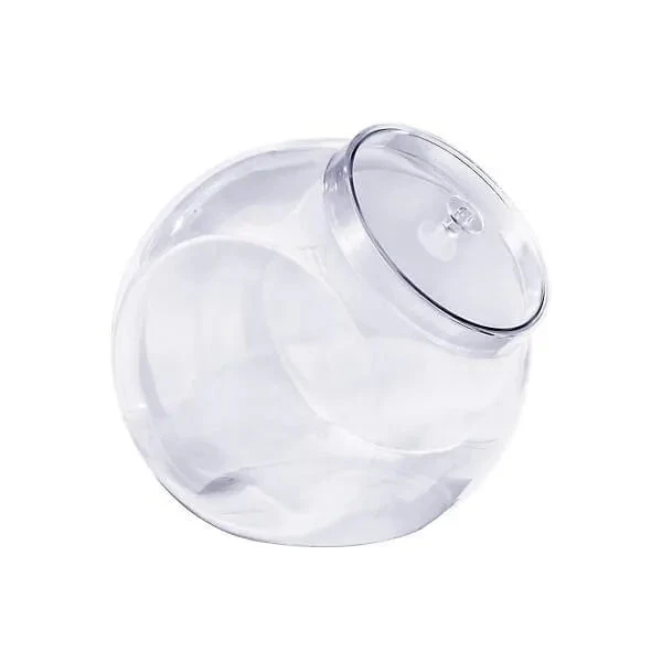 Clear Plastic Round 80-Ounce Container With Lid 1 Clear Plastic Round 80-Ounce Container With Lid