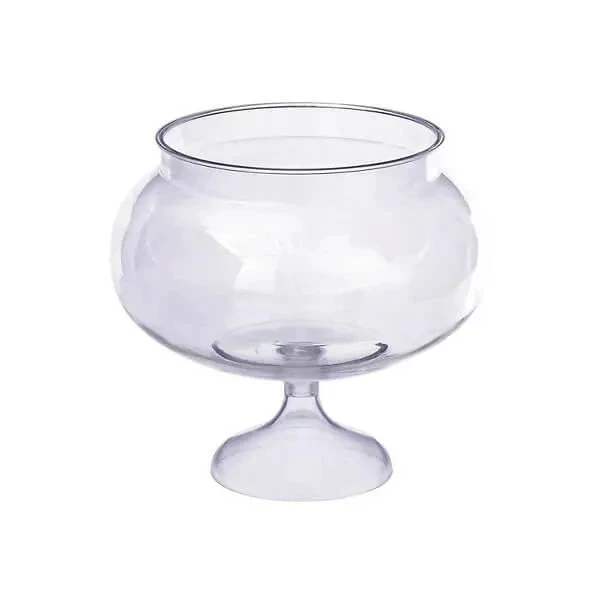 Clear Plastic Round Pedestal Jar - Short 1 Clear Plastic Round Pedestal Jar - Short