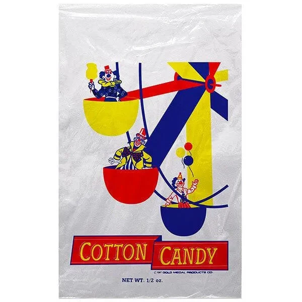 Cotton Candy Bags With Ferris Wheel Design: 100-Piece Box 1 Cotton Candy Bags With Ferris Wheel Design: 100-Piece Box