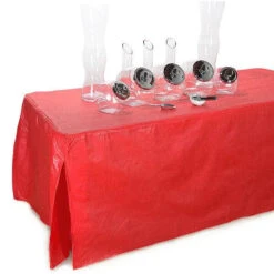 Fitted Table Cover For Standard 6-Foot Rectangular Table - Red