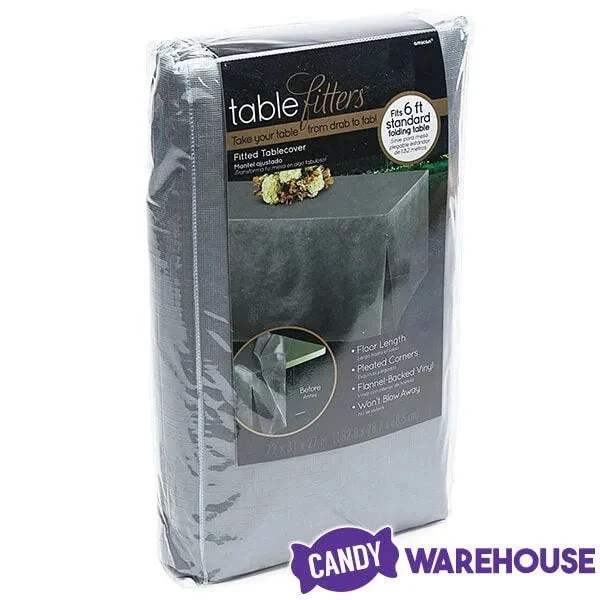 Fitted Table Cover For Standard 6-Foot Rectangular Table - Silver 2 Fitted Table Cover For Standard 6-Foot Rectangular Table - Silver - Image 2