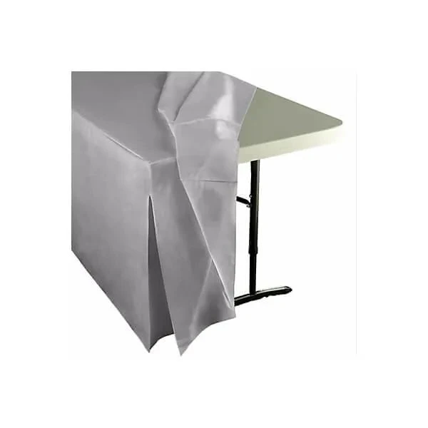 Fitted Table Cover For Standard 6-Foot Rectangular Table - Silver 3 Fitted Table Cover For Standard 6-Foot Rectangular Table - Silver - Image 3