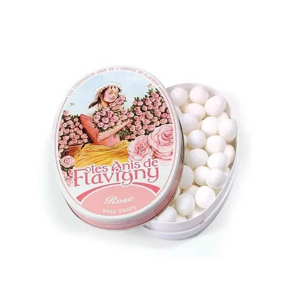 Flavigny Pastilles Candy Tins - Rose: 8-Piece Box 1 Flavigny Pastilles Candy Tins - Rose: 8-Piece Box