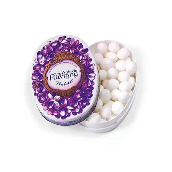 Flavigny Pastilles Candy Tins - Violet: 8-Piece Box 1 Flavigny Pastilles Candy Tins - Violet: 8-Piece Box