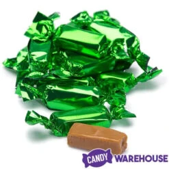 Foiled Caramel Candy - Green: 180-Piece Bag 7 Foiled Caramel Candy - Green: 180-Piece Bag -Candy Haven Shop foiled caramel candy green 180 piece bag candy warehouse 3