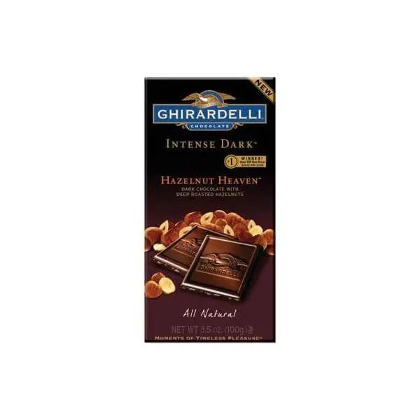 Ghirardelli Intense Dark Chocolate 3.5-Ounce Bars - Hazelnut Heaven: 12-Piece Caddy 1 Ghirardelli Intense Dark Chocolate 3.5-Ounce Bars - Hazelnut Heaven: 12-Piece Caddy