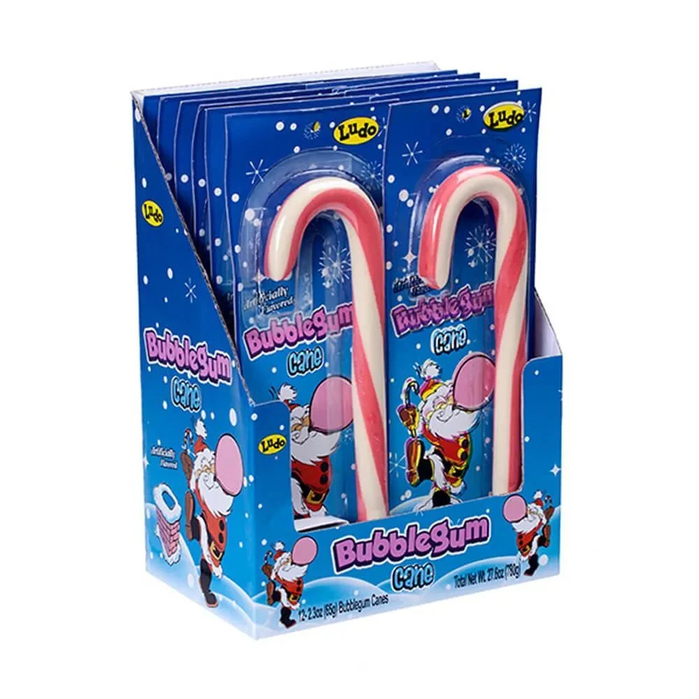 Giant Bubble Gum Candy Canes: 12-Piece Box 1 Giant Bubble Gum Candy Canes: 12-Piece Box