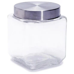 Glass Square Candy Jar With Lid - Medium