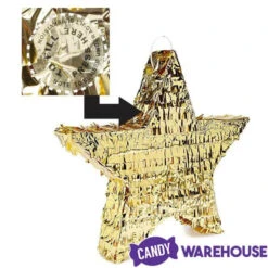Gold Foil Star Pinata -Candy Haven Shop gold foil star pinata candy warehouse 4