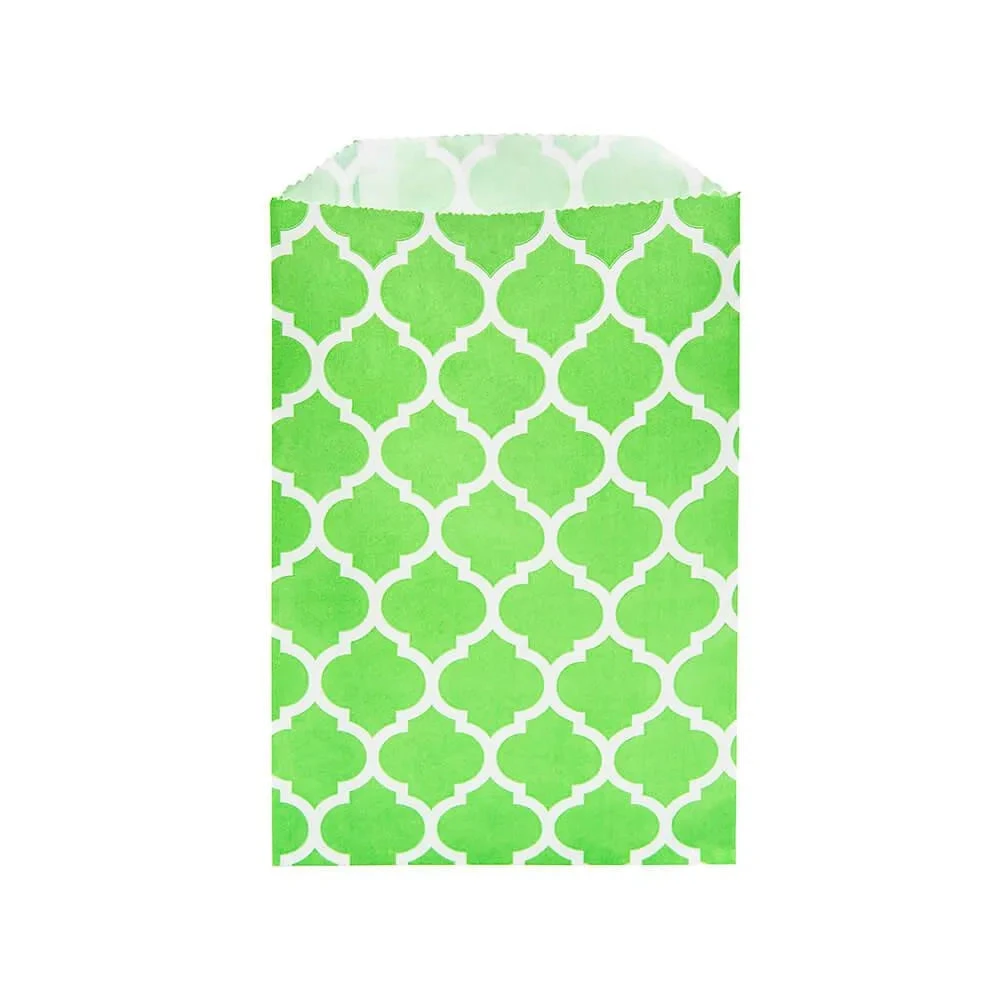 Green Casablanca Pattern Candy Bags: 25-Piece Pack 1 Green Casablanca Pattern Candy Bags: 25-Piece Pack