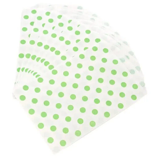 Green Polka Dot Candy Bags: 25-Piece Pack -Candy Haven Shop green polka dot candy bags 25 piece pack candy warehouse 1
