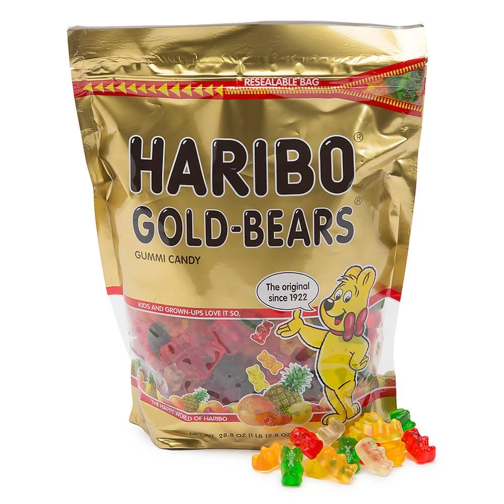Haribo Gold-Bears Gummy Bears Candy: 1.8LB Bag 1 Haribo Gold-Bears Gummy Bears Candy: 1.8LB Bag